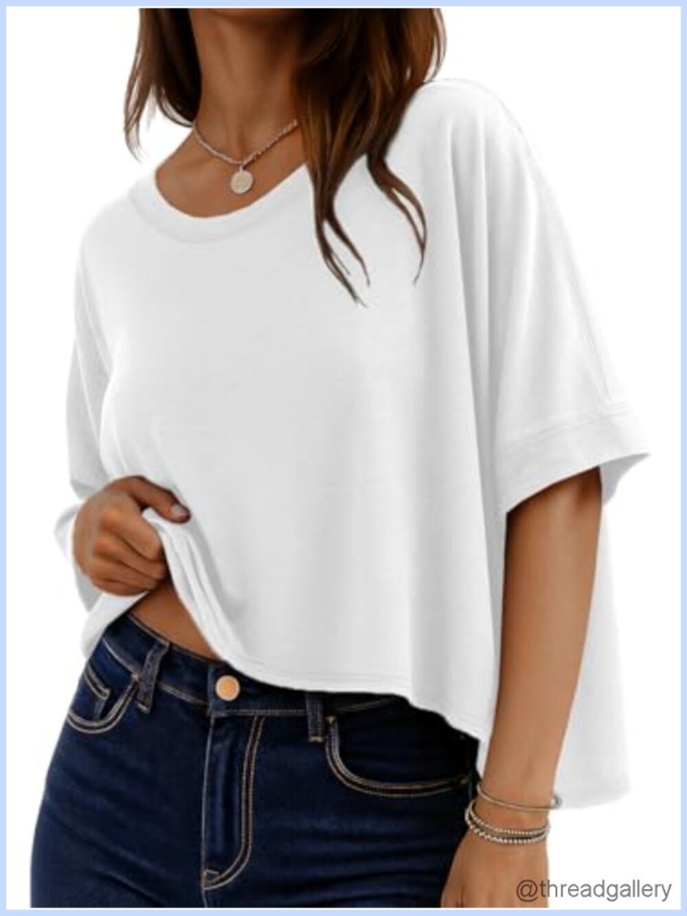 Oversized Graphic Half Sleeve Flowy Crop Top Summer